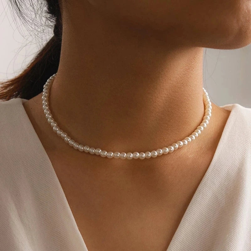 Freshwater Pearl Chain Necklace - Wedding Jewelry