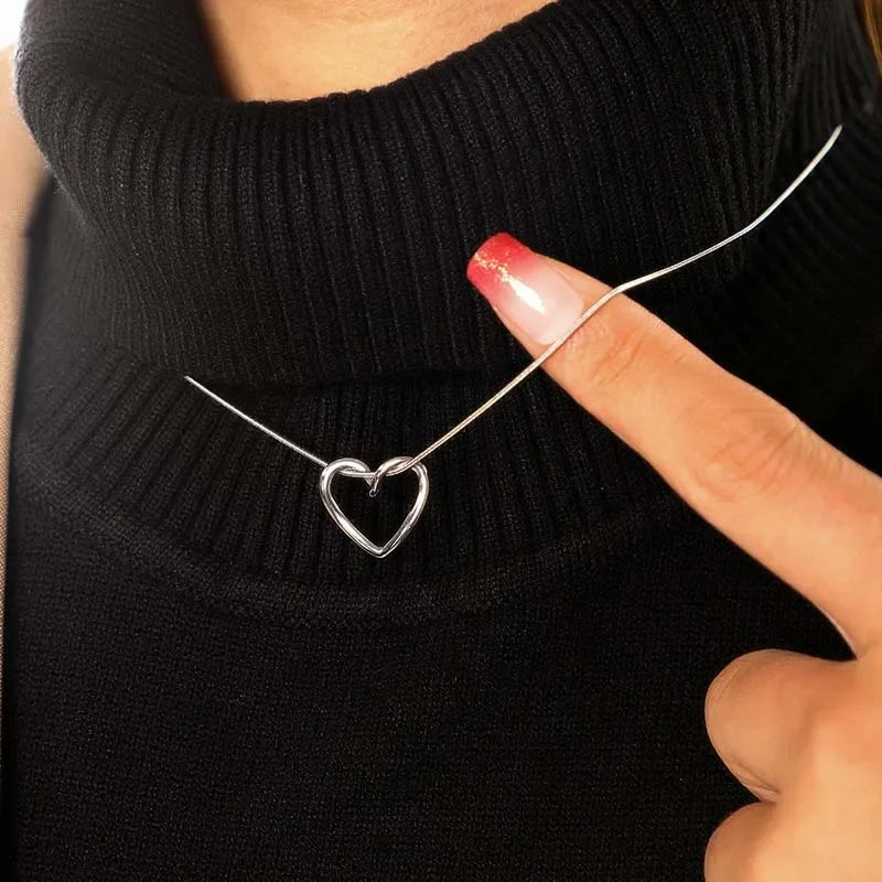 Heart Necklace - Delicate Clavicle Chain Choker