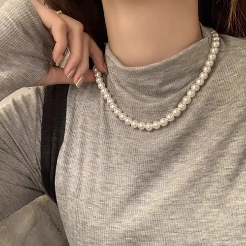 Freshwater Pearl Chain Necklace - Wedding Jewelry