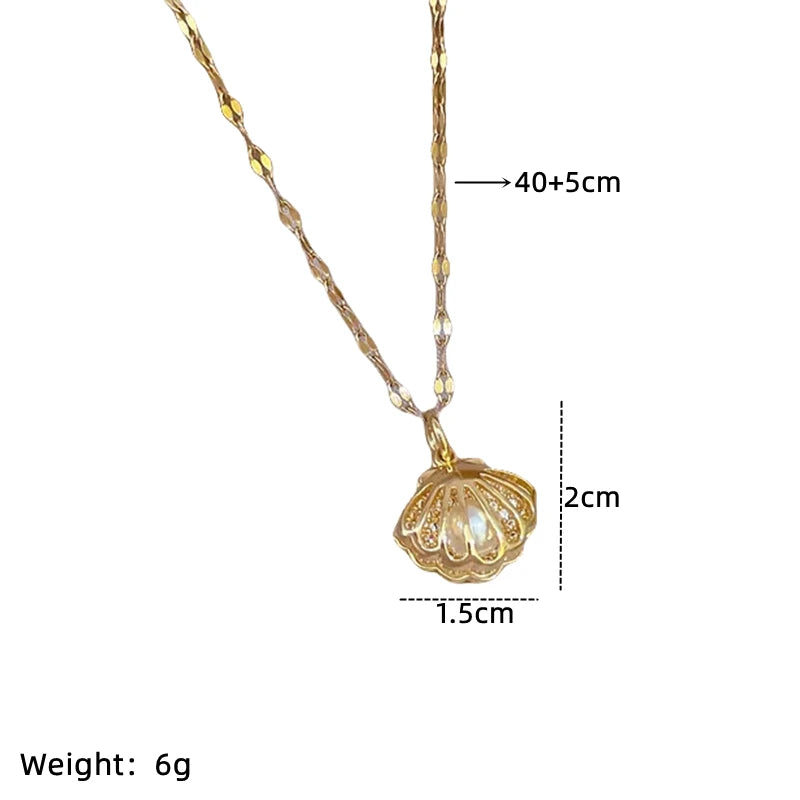 Gold Starfish Pendant Necklace - Ocean Jewelry