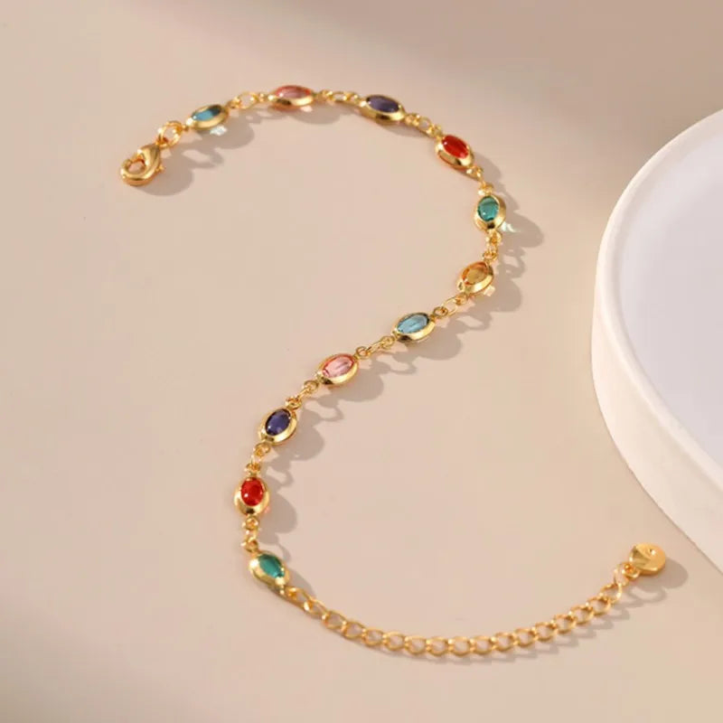 18K Gold Rhinestone Beads Bracelet - Elegant Party Jewelry