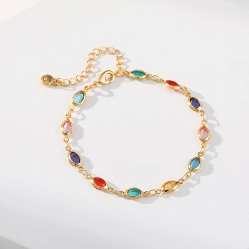 18K Gold Rhinestone Beads Bracelet - Elegant Party Jewelry
